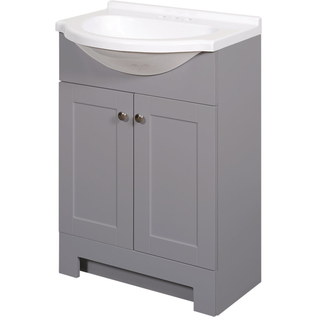 Zenith Zenna Home Cool Gray 24 In. W x 35 In. H x 18 In. D Euro Vanity with White Cultured Marble Top