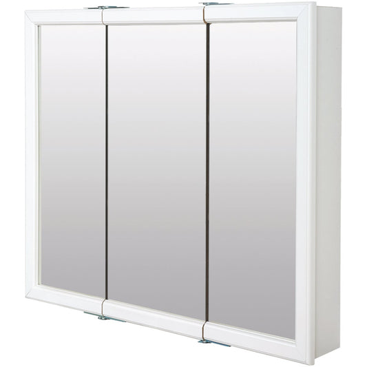 Zenith Zenna Home White 30 In. W x 28 In. H x 6 In. D Tri-View Surface Mount Medicine Cabinet