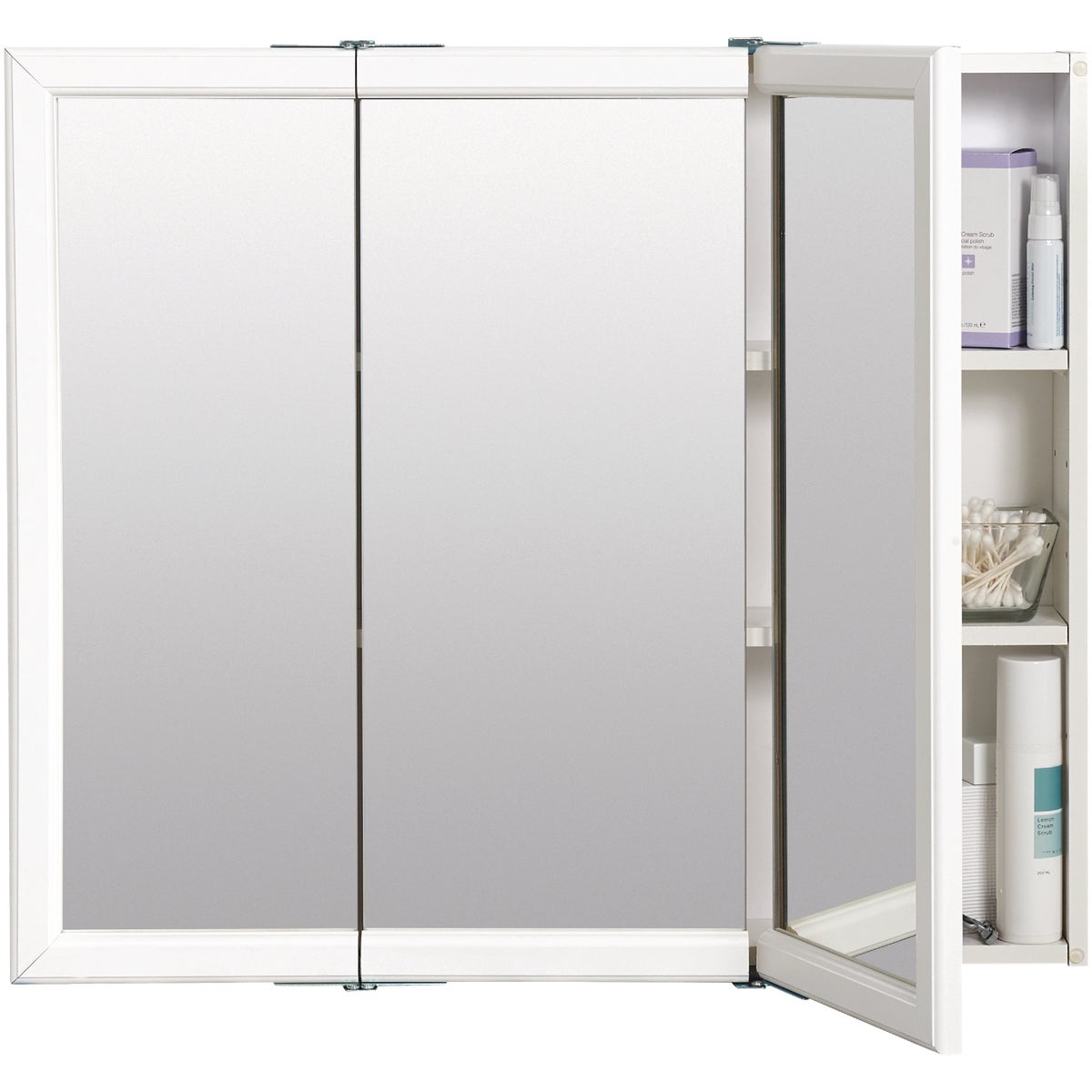 Zenith Zenna Home White 30 In. W x 28 In. H x 6 In. D Tri-View Surface Mount Medicine Cabinet