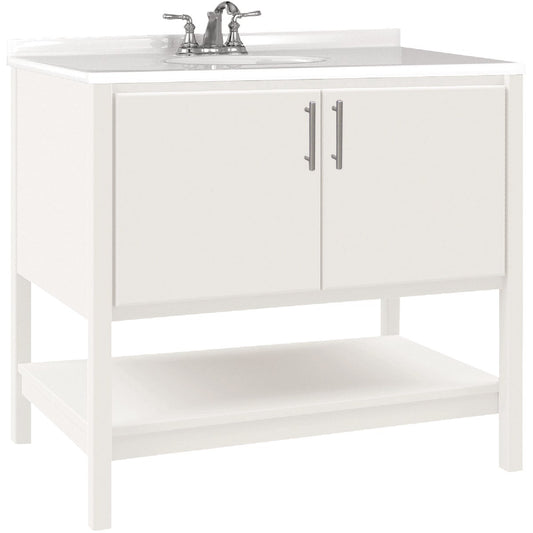 Bertch Essence 36 In. W x 34-1/2 In. H x 21 In. D White Furniture Style Vanity Base, 2 Door