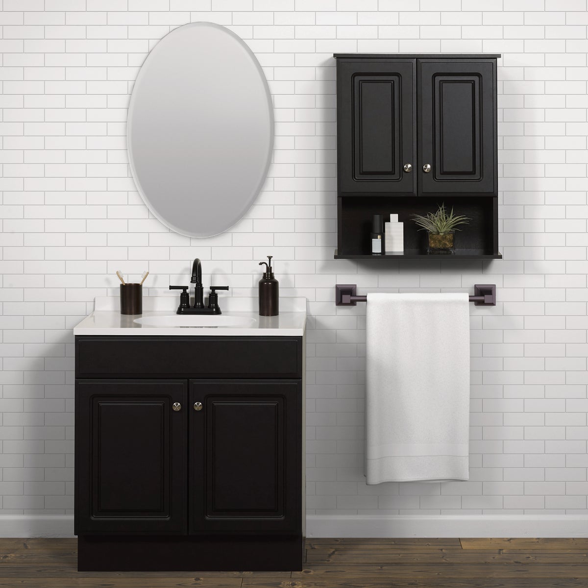 Zenith Zenna Home Espresso 23 In. W x 28 In. H x 8-1/4 In. D Wall Bath Cabinet