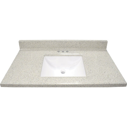 Modular Vanity Tops 37 In. W x 22 In. D Dune Cultured Marble Vanity Top with Rectangular Wave Bowl