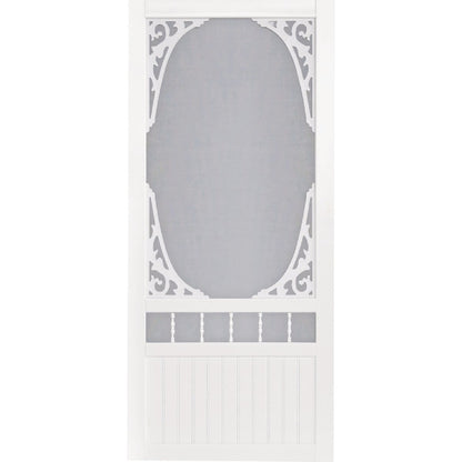 Screen Tight Springview 36 In. W x 80 In. H x 1 In. Thick White Vinyl Screen Door