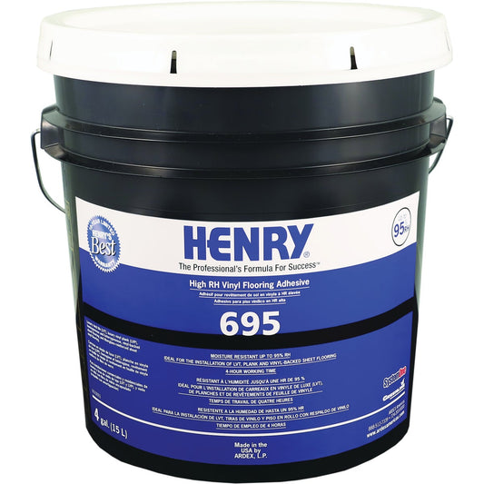 Henry 695 High RH Vinyl Floor Adhesive, 4 Gal.