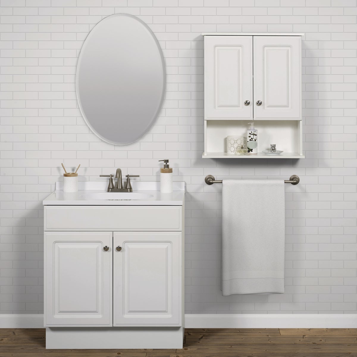 Zenith Zenna Home White 23 In. W x 28 In. H x 8-1/4 In. D Wall Bath Cabinet