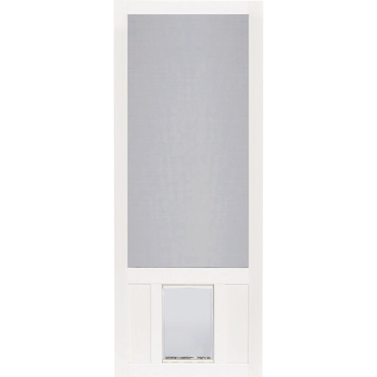 Screen Tight Chesapeake 32 In. W x 80 In. H x 1 In. Thick White Vinyl Screen Door w/XL Pet Door