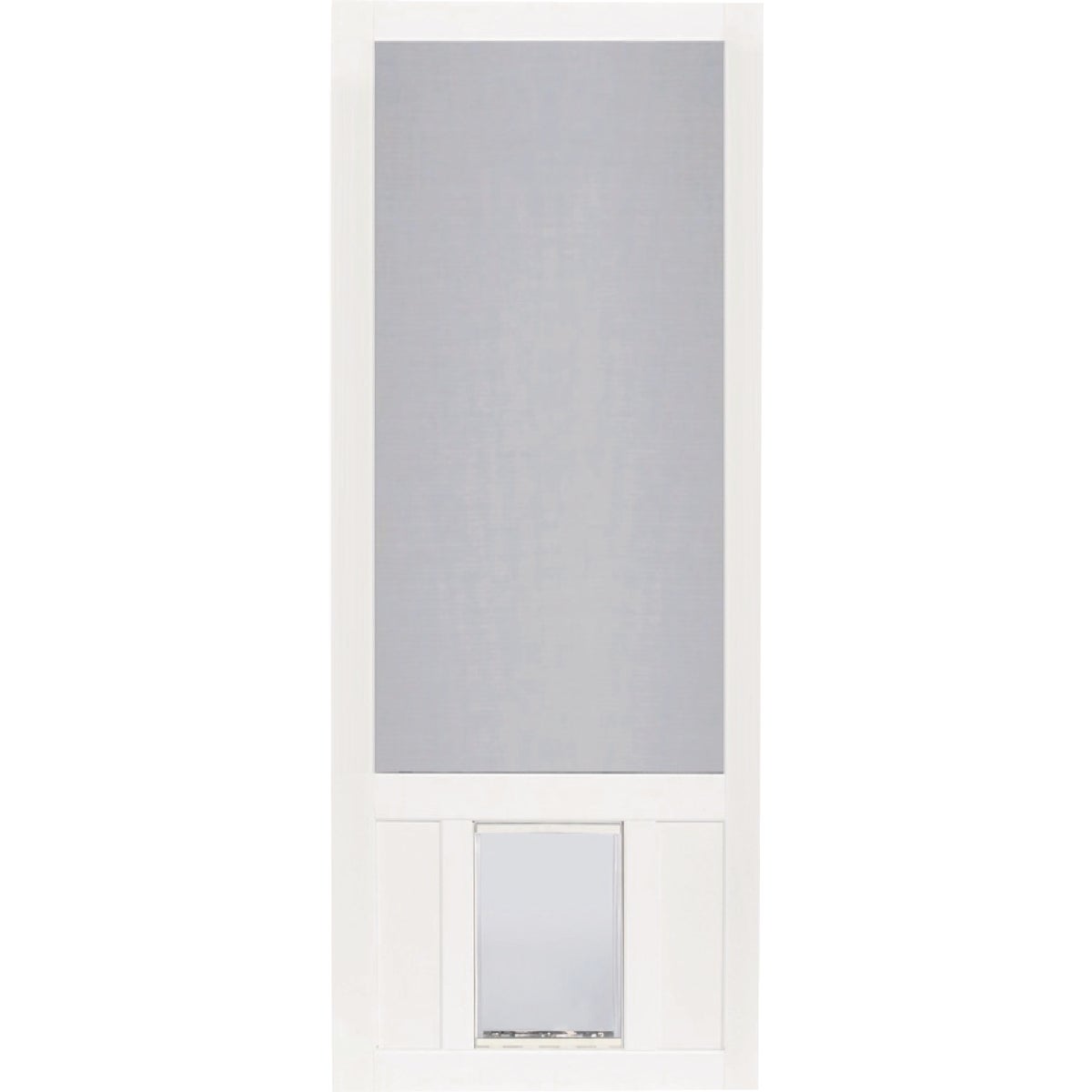 Screen Tight Chesapeake 36 In. W x 80 In. H x 1 In. Thick White Vinyl Screen Door w/XL Pet Door