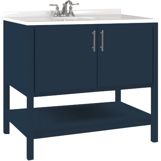 Bertch Essence 36 In. W x 34-1/2 In. H x 21 In. D Cobalt Furniture Style Vanity Base, 2 Door