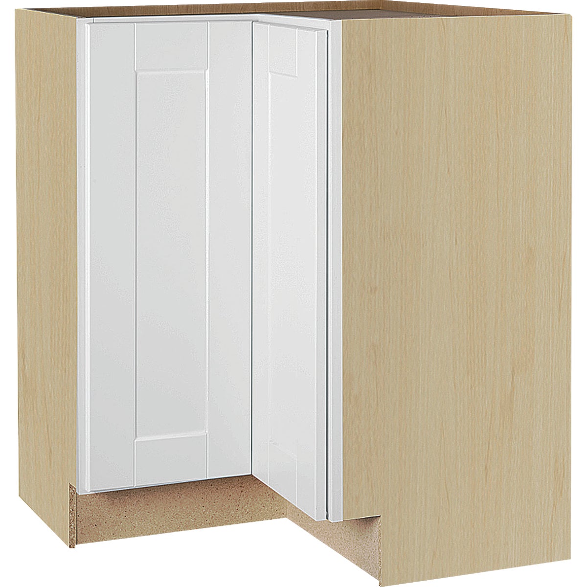 Continental Cabinets Andover Shaker 36 In. W x 34-1/2 In. H x 24 In. D White Thermofoil Lazy Susan Corner Base Kitchen Cabinet