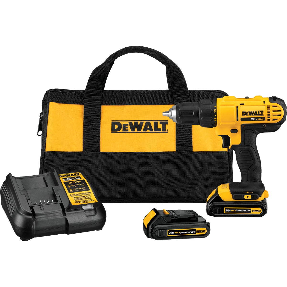 DeWalt 20 Volt MAX Lithium-Ion 1/2 In. Cordless Drill Kit