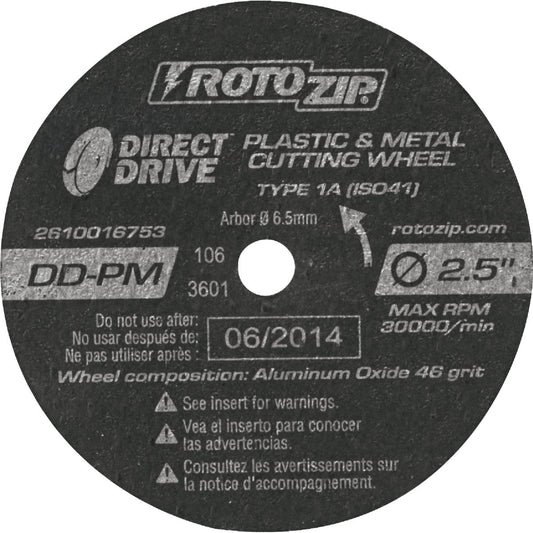 Rotozip Direct Drive 2-1/2 In. 30,000 rpm Plastic and Metal Cutting Wheel