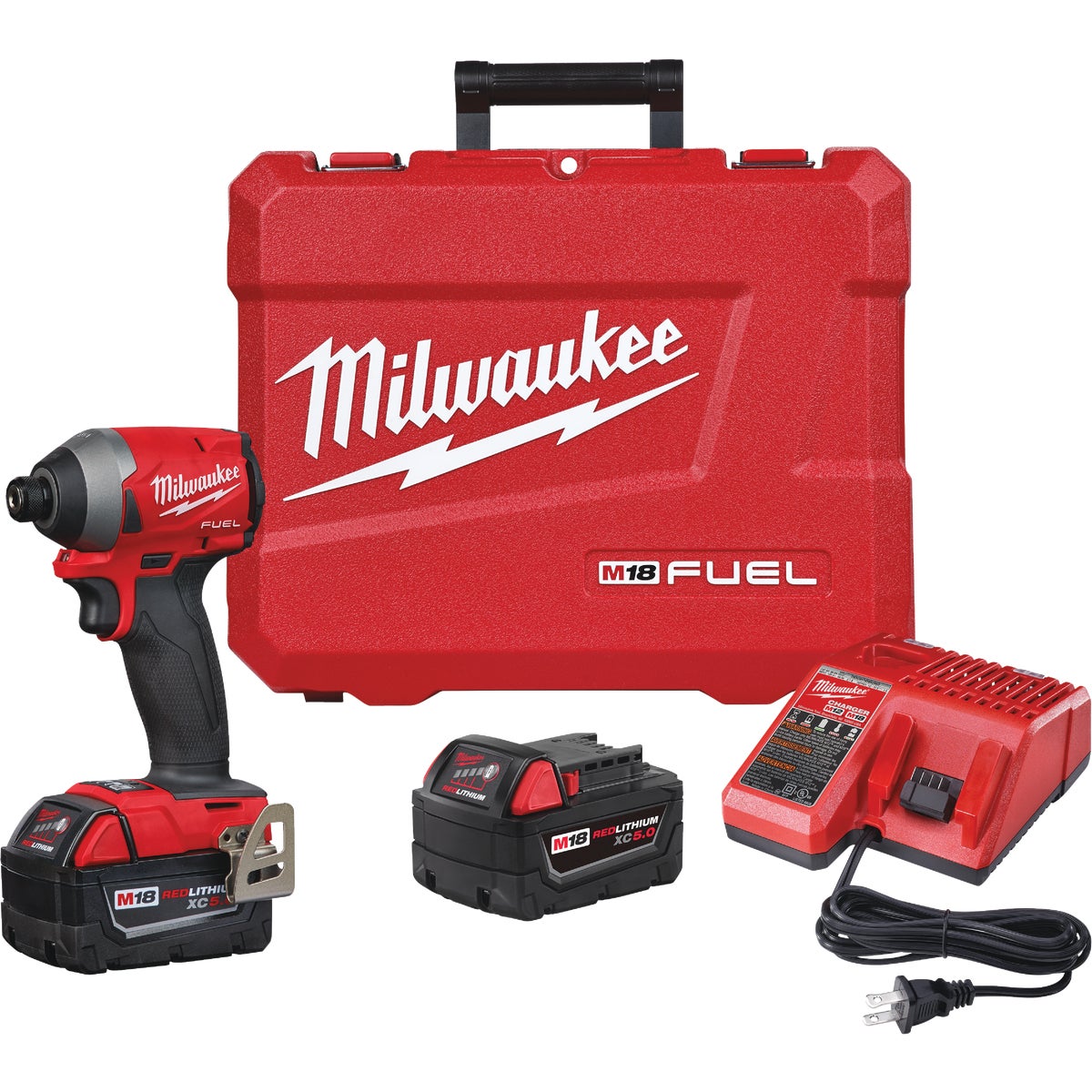 Milwaukee M18 FUEL 18 Volt XC Lithium-Ion Brushless 1/4 In. Hex Cordless Impact Driver Kit (with 2 Batteries)