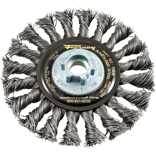 Forney 4-1/2 In. Twist Knot 0.020 In. Angle Grinder Wire Wheel