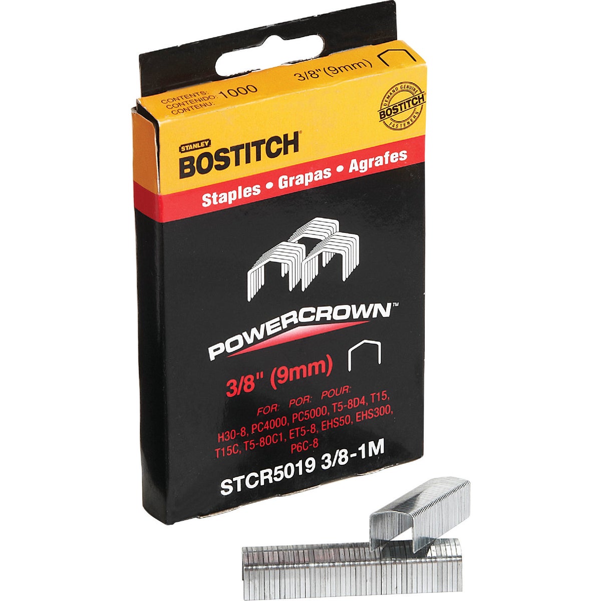 Bostitch Powercrown Hammer Tacker Staple, 3/8 In. (1000-Pack)