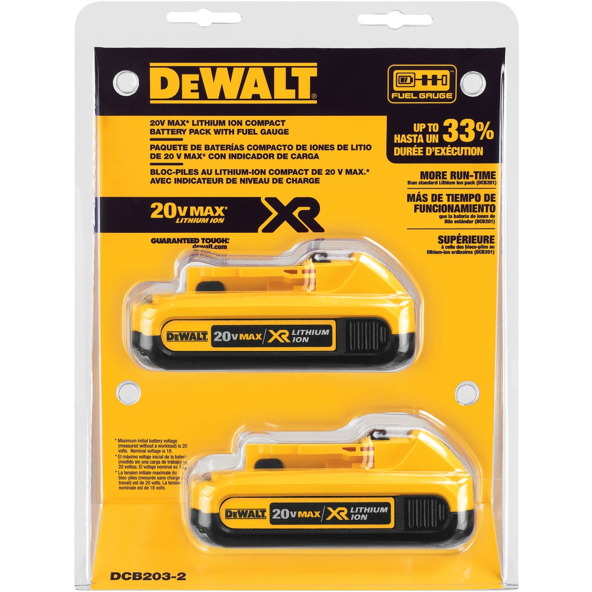 DeWalt 20 Volt MAX XR Lithium-Ion 2.0 Ah Compact Tool Battery (2-Pack)