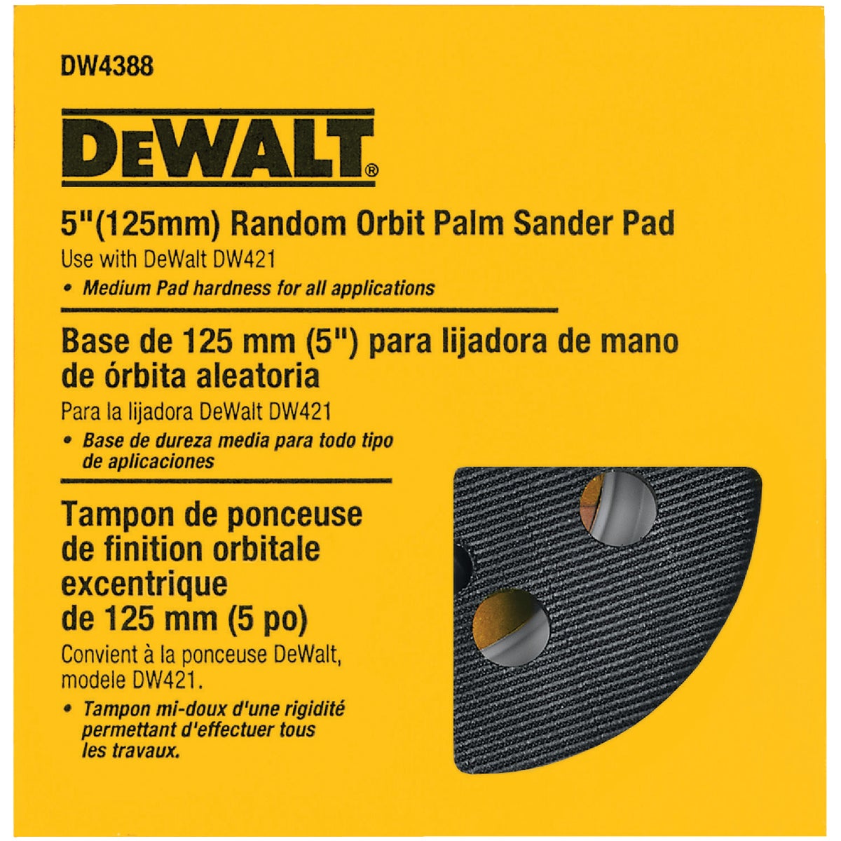 DeWalt 8-Hole Hook and Loop 5 In. Sanding Disc Backing Pad