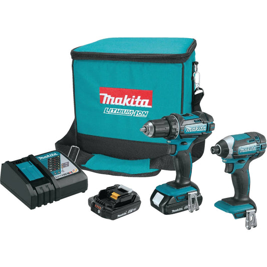 Makita 2-Tool 18V LXT Lithium-Ion Drill/Driver & Impact Driver Cordless Tool Combo Kit