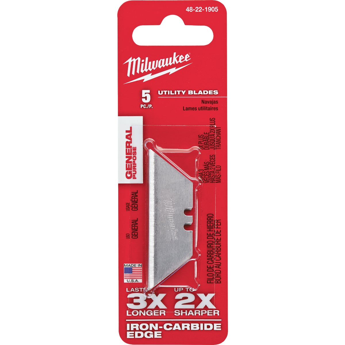 Milwaukee General Purpose 2-Point 2-3/8 In. Utility Knife Blade (5-Pack)