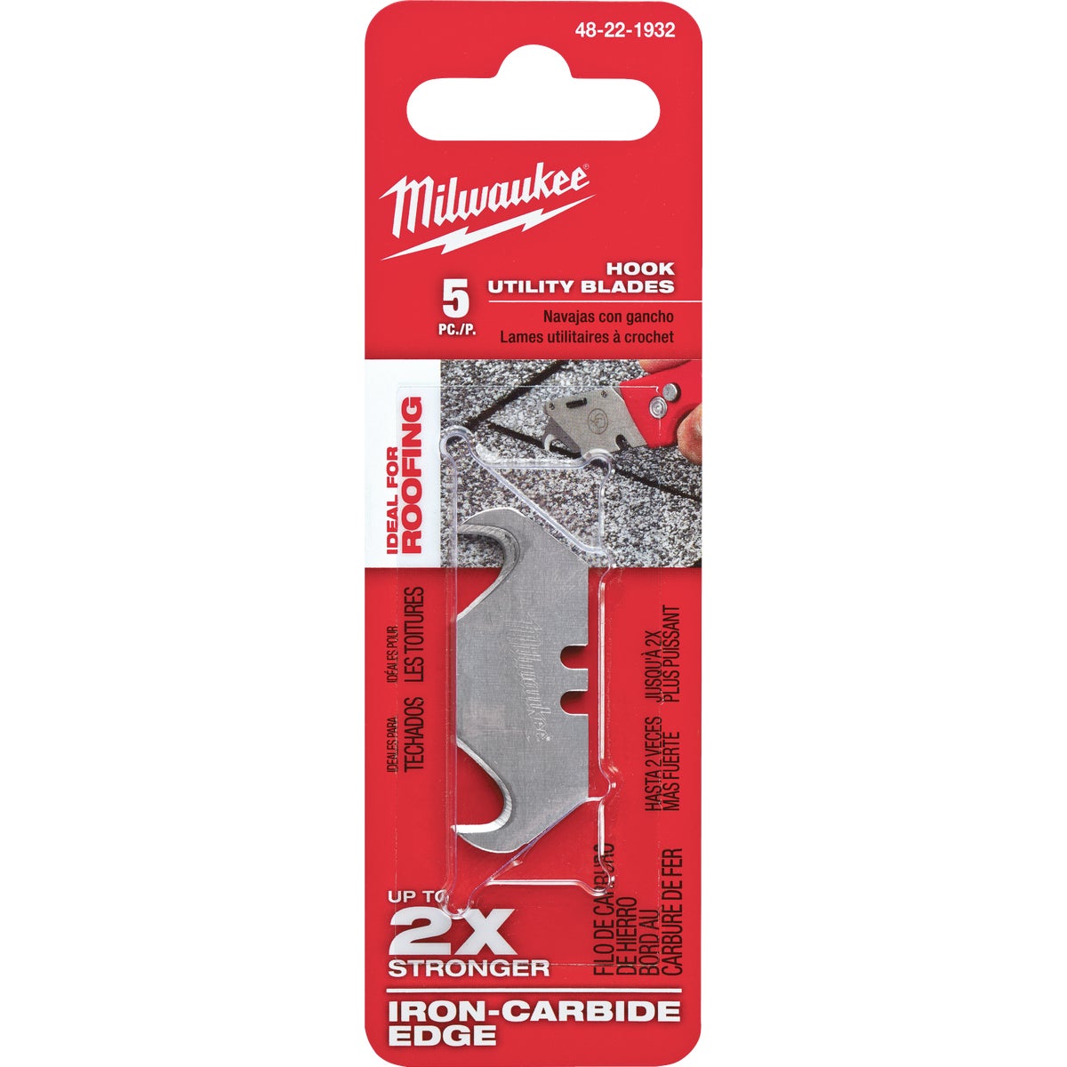 Milwaukee 2-Ended Hook 1-7/8 In. Utility Knife Blade (5-Pack)