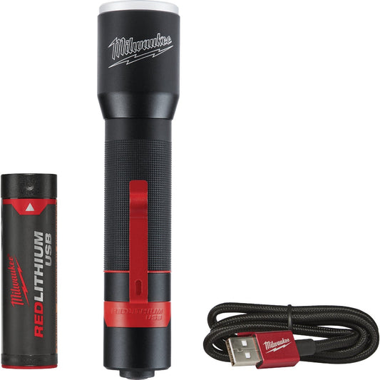 Milwaukee LED Aluminum REDLITHIUM USB Rechargeable Flashlight