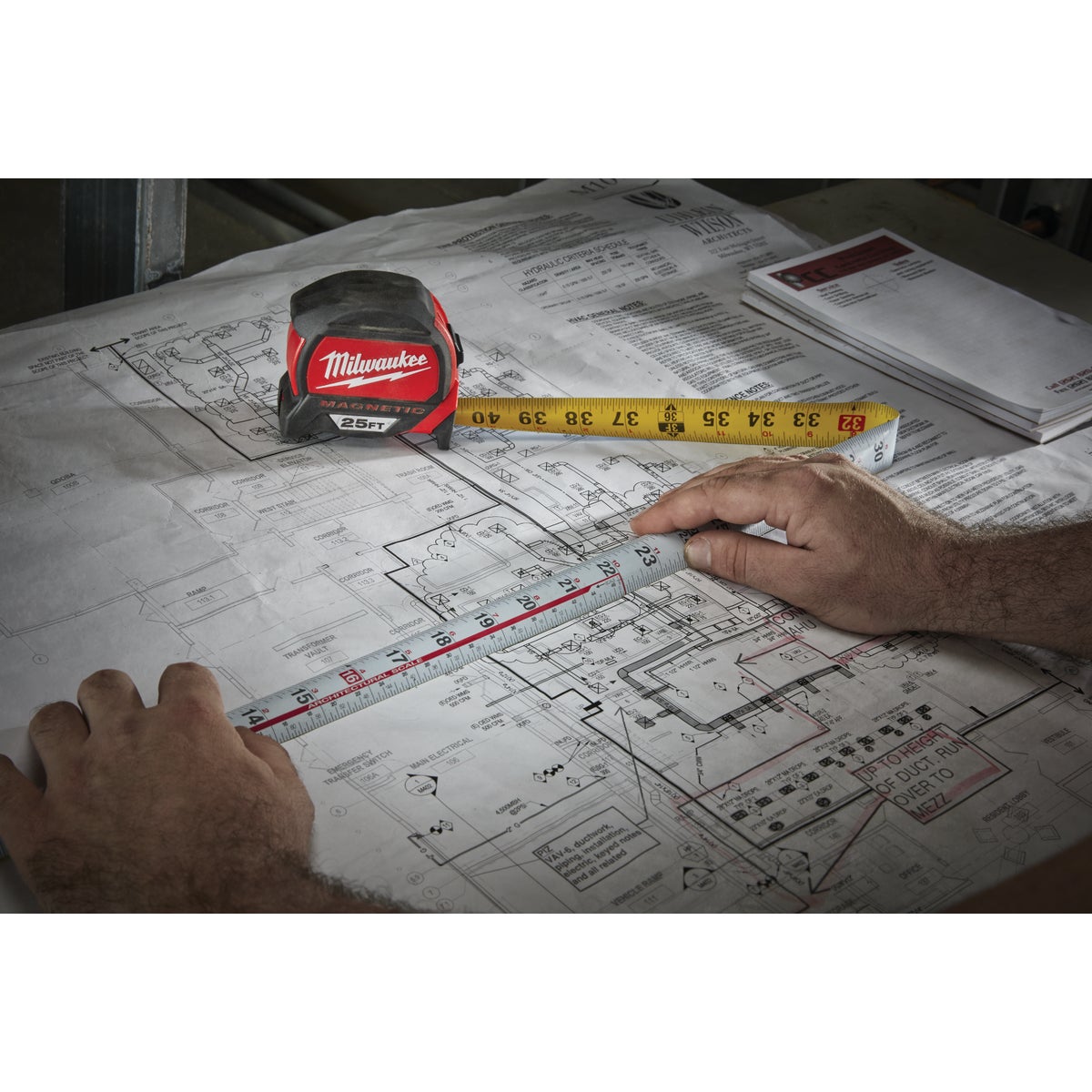 Milwaukee 25 Ft. Magnetic Tape Measure with Blueprint Scale