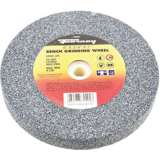 Forney 6 In. 3/4 In. Adjustable - 1/2", 5/8", 3/4", 1" Bench Grinding Wheel