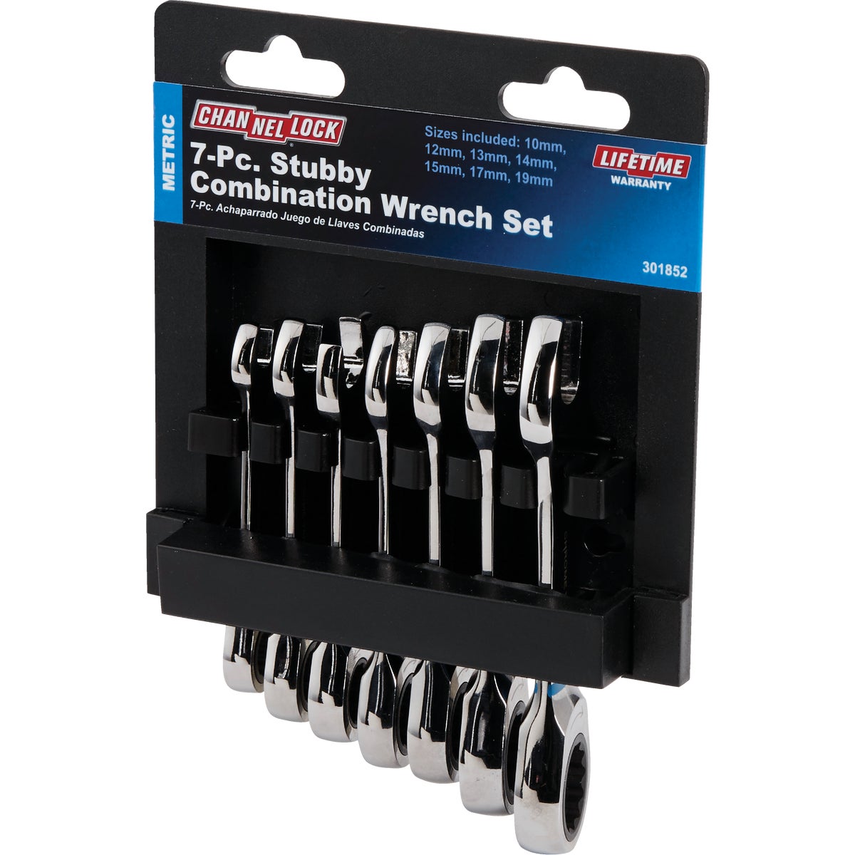 Channellock Metric 12-Point Stubby Ratcheting Combination Wrench Set (7-Piece)