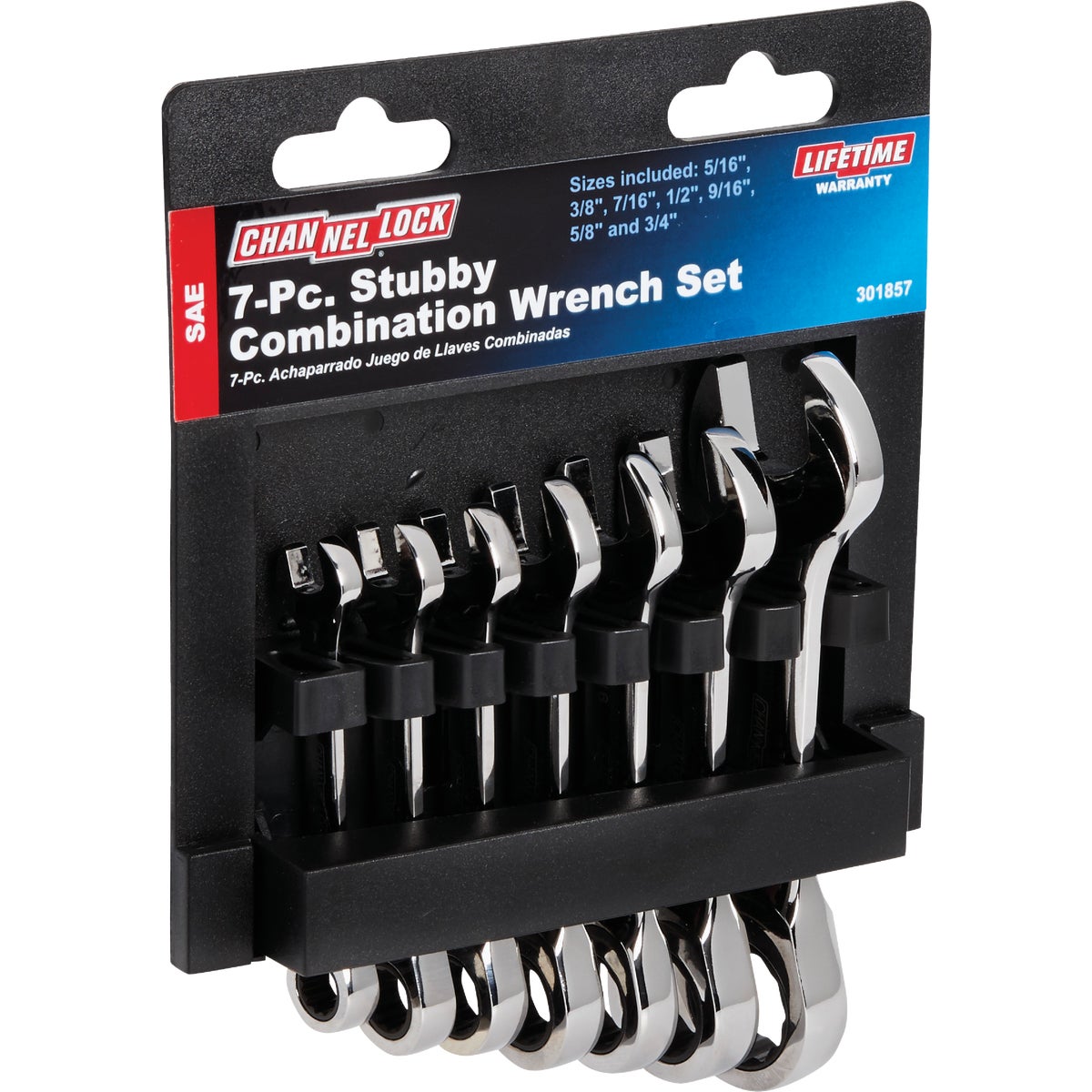 Channellock Standard 12-Point Stubby Ratcheting Combination Wrench Set (7-Piece)