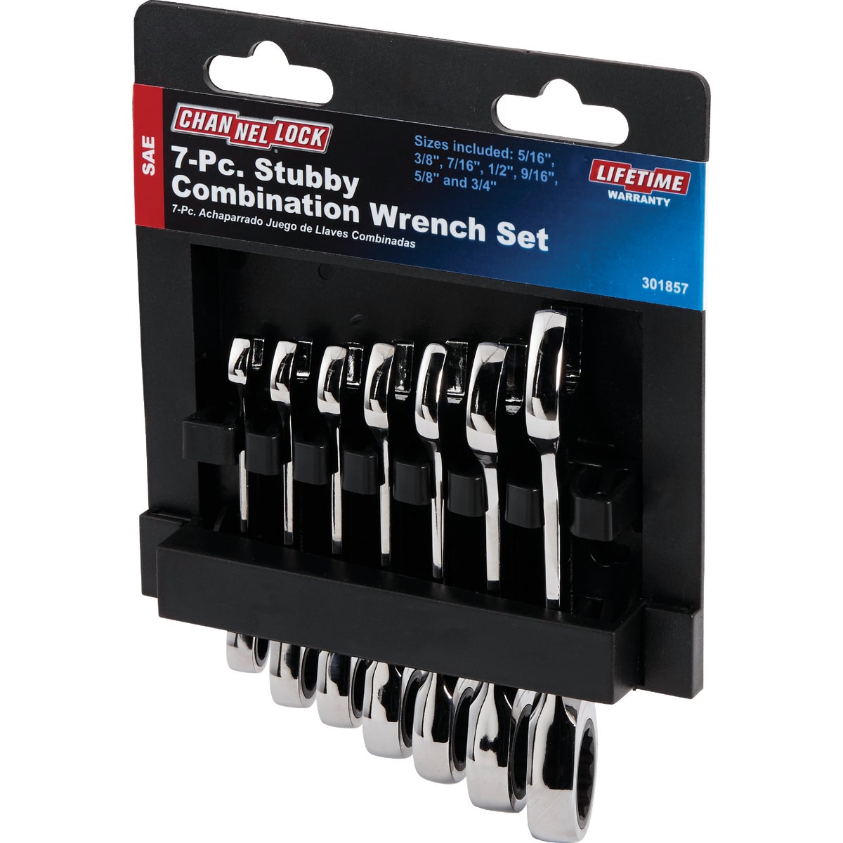 Channellock Standard 12-Point Stubby Ratcheting Combination Wrench Set (7-Piece)