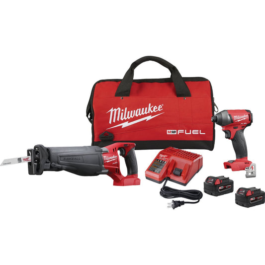 Milwaukee 2-Tool M18 FUEL Lithium-Ion Brushless Reciprocating Saw and Impact Driver Cordless Tool Combo Kit