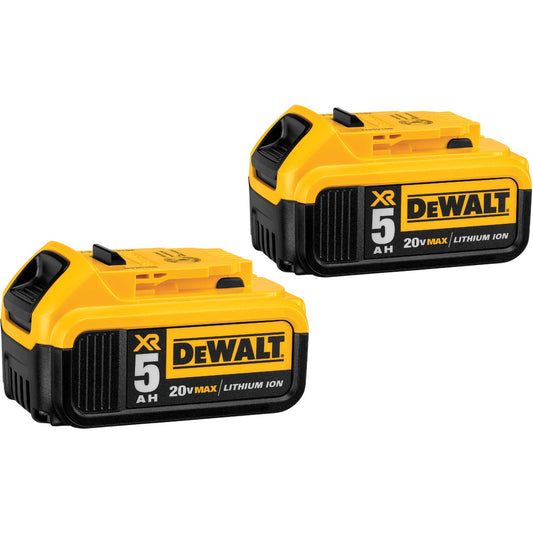 DeWalt 20 Volt MAX XR Lithium-Ion 5.0 Ah Premium Tool Battery (2-Pack)