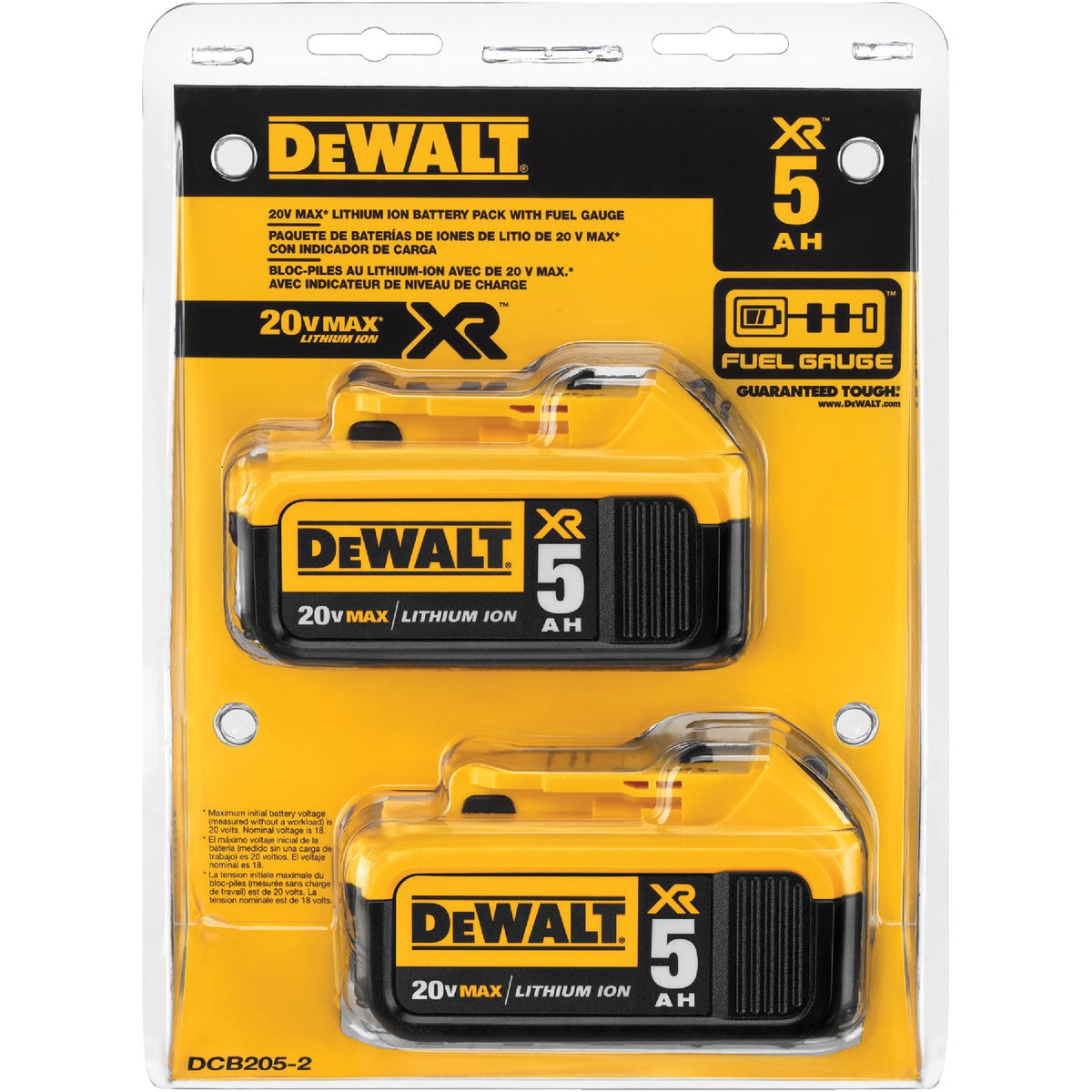 DeWalt 20 Volt MAX XR Lithium-Ion 5.0 Ah Premium Tool Battery (2-Pack)