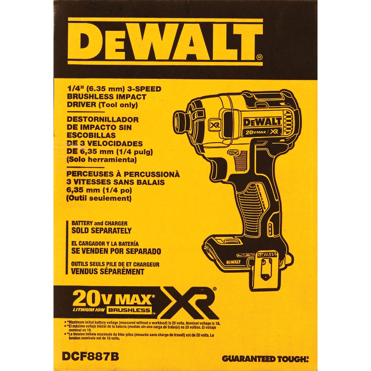 DeWalt 20 Volt MAX XR Lithium-Ion Brushless 1/4 In. Hex Cordless Impact Driver (Bare Tool)