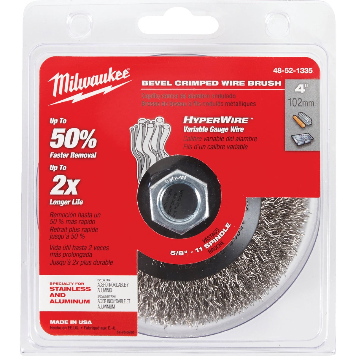 Milwaukee 4 In. Crimped .012 In./.014 In. Angle Grinder Wire Wheel