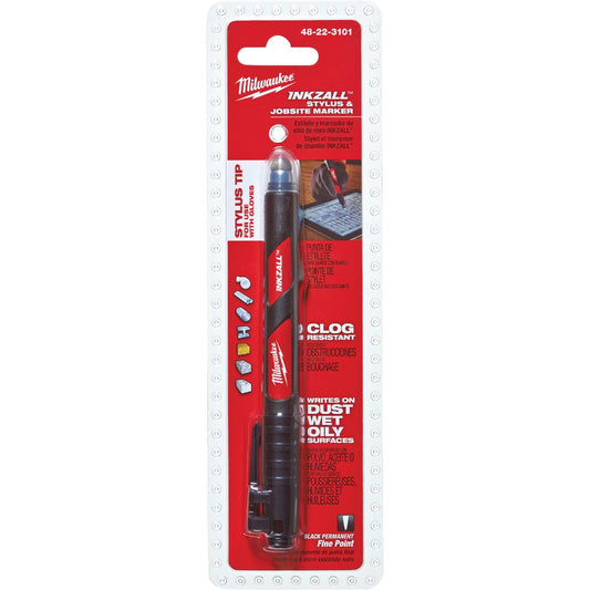 Milwaukee INKZALL Fine Point with Stylus Black Job Site Marker