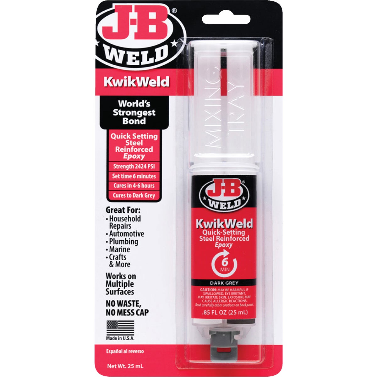 J-B Weld 0.85 Oz. KwikWeld Epoxy, Syringe