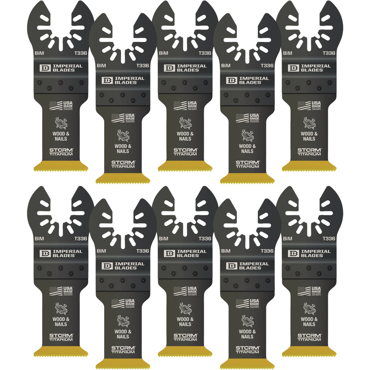 Imperial Blades ONE FIT 1-1/4 In. Titanium Coated Bi-Metal Storm Oscillating Blade (10-Pack)