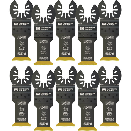 Imperial Blades ONE FIT 1-1/4 In. Titanium Coated Bi-Metal Storm Oscillating Blade (10-Pack)