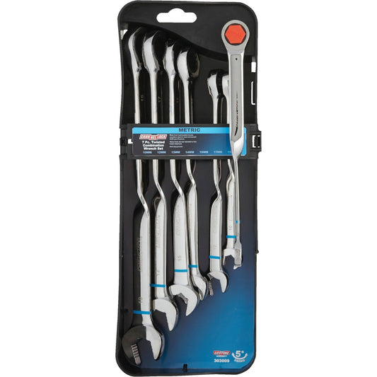 Channellock Metric 12-Point Twisted Ratcheting Combination Wrench Set (7-Piece)