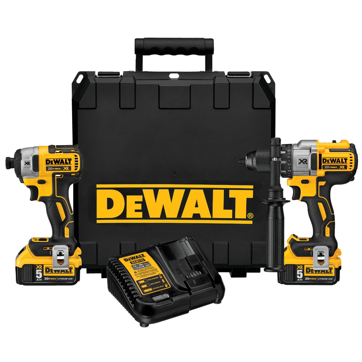 DeWalt 2-Tool 20V MAX XR Lithium-Ion Brushless Premium Hammer Drill & Impact Driver Cordless Tool Combo Kit