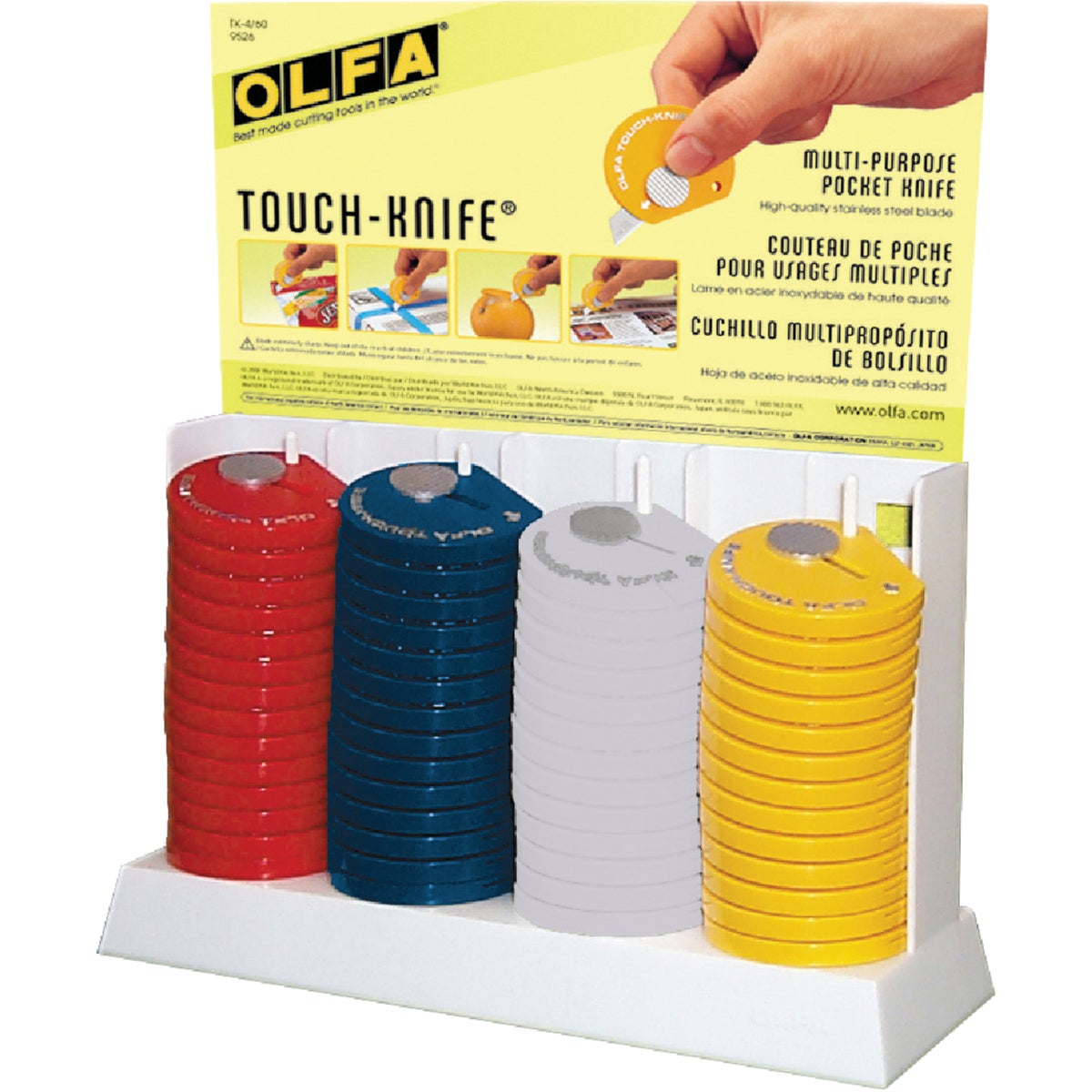 Olfa Multi-Purpose Touch Retractable Straight Utility Knife Display