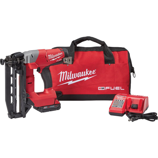 Milwaukee M18 FUEL 18-Volt Lithium-Ion Brushless 16-Gauge 2-1/2 In. Straight Cordless Finish Nailer Kit