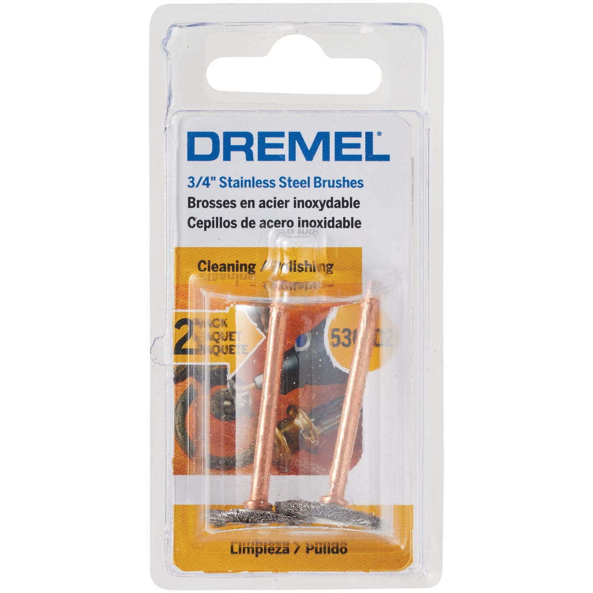 Dremel 3/4 In. Stainless Steel Wire Cleaning, Deburring and Surface-Finish Brush (2-Pack)