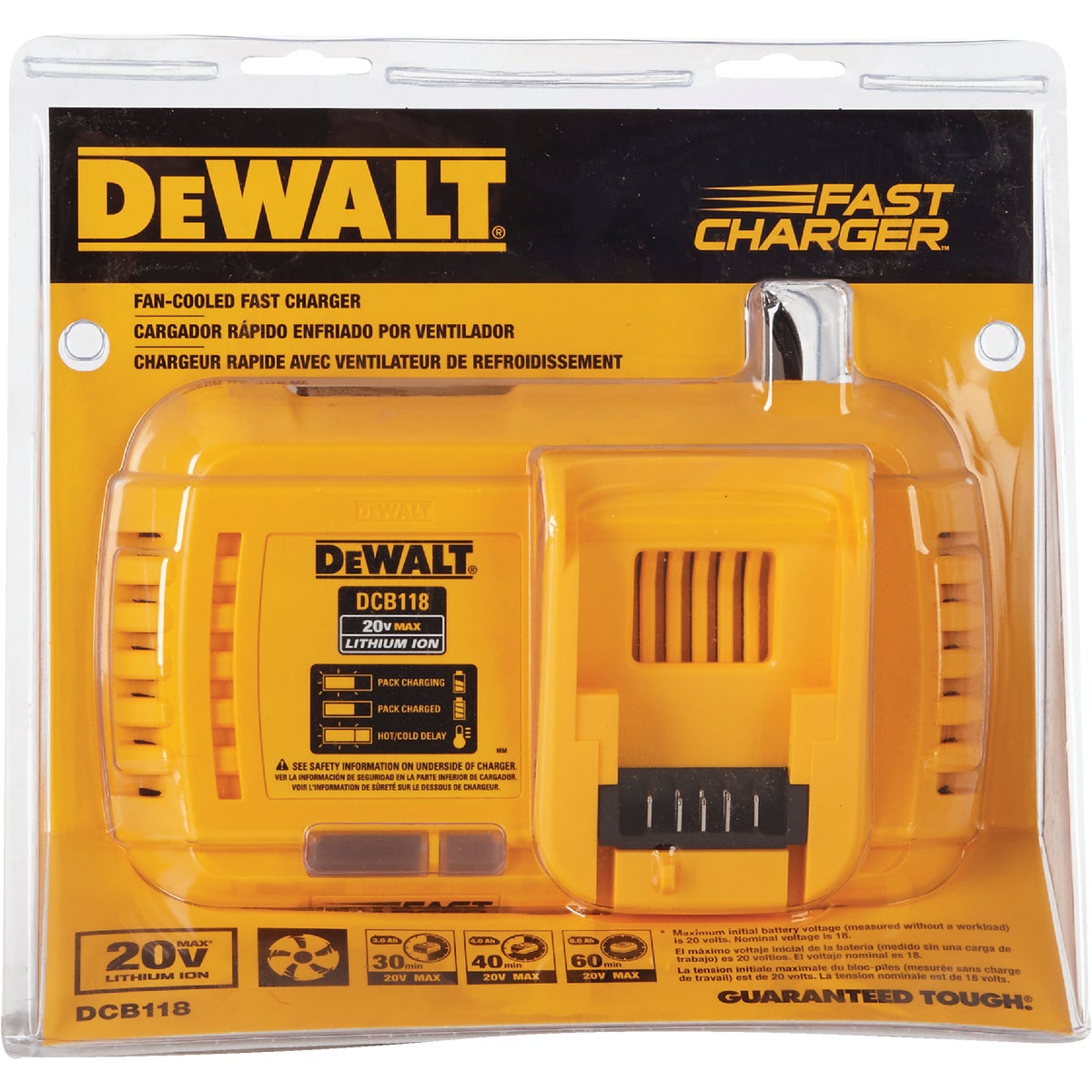 DeWalt 20 Volt MAX and 20 Volt/60 Volt Flexvolt Lithium-Ion Fan-Cooled Fast Battery Charger