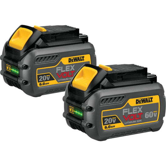 DeWalt Flexvolt 20 Volt and 60 Volt MAX Lithium-Ion 6.0 Ah Tool Battery (2-Pack)