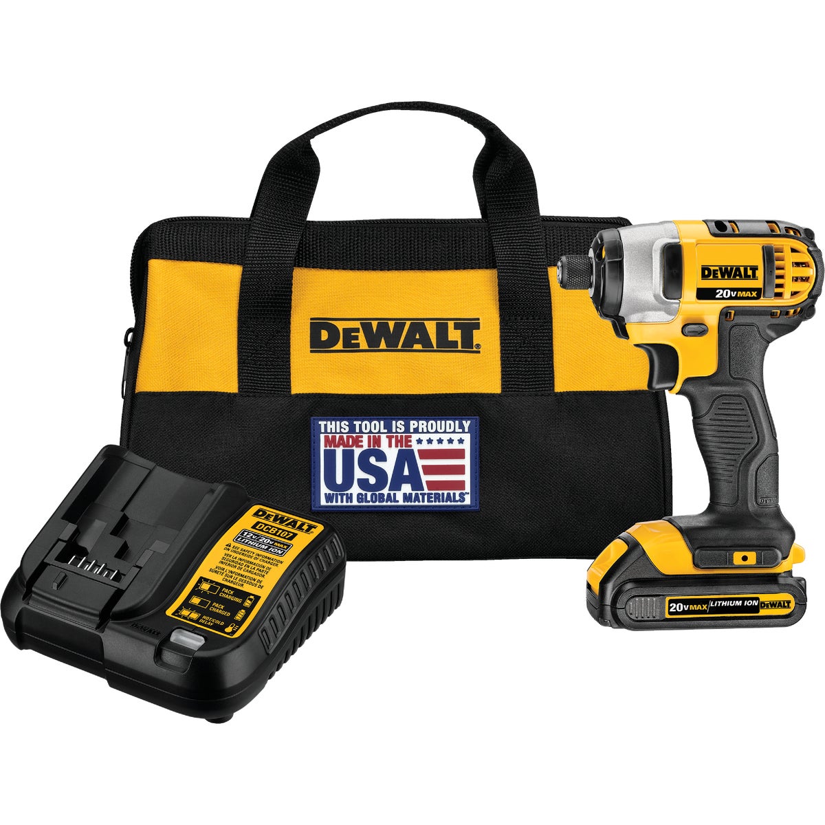 DeWalt 20 Volt MAX Lithium-Ion 1/4 In. Hex Cordless Impact Driver Kit