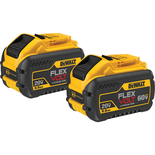 DeWalt Flexvolt 20 Volt and 60 Volt MAX Lithium-Ion 9.0 Ah Tool Battery (2-Pack)