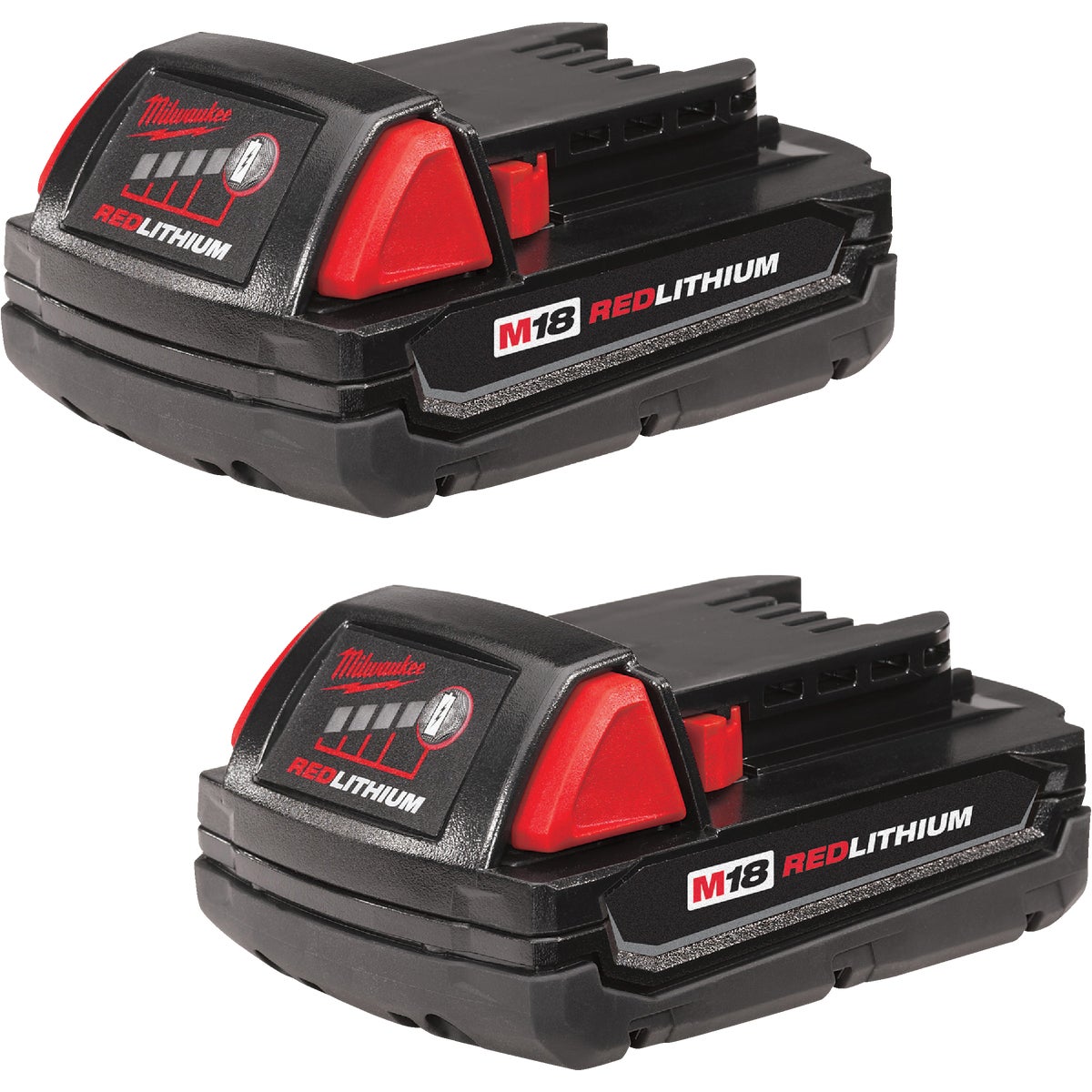 Milwaukee M18 REDLITHIUM 18 Volt Lithium-Ion 1.5 Ah Compact Tool Battery (2-Pack)