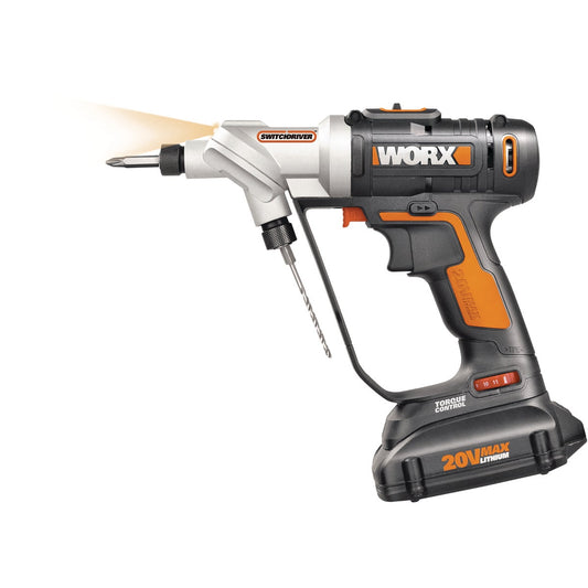 WORX 20 Volt Switchdriver Lithium-Ion 1/4 In. Cordless Drill/Driver Kit