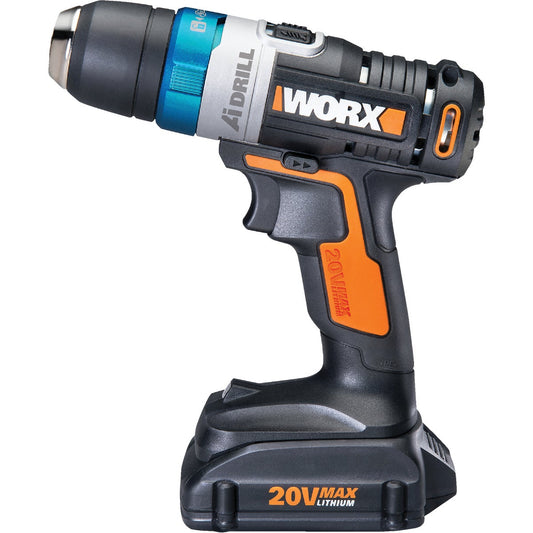 WORX 20 Volt AI (Advanced Intelligence) Lithium-Ion 3/8 In. Cordless Drill/Driver Kit